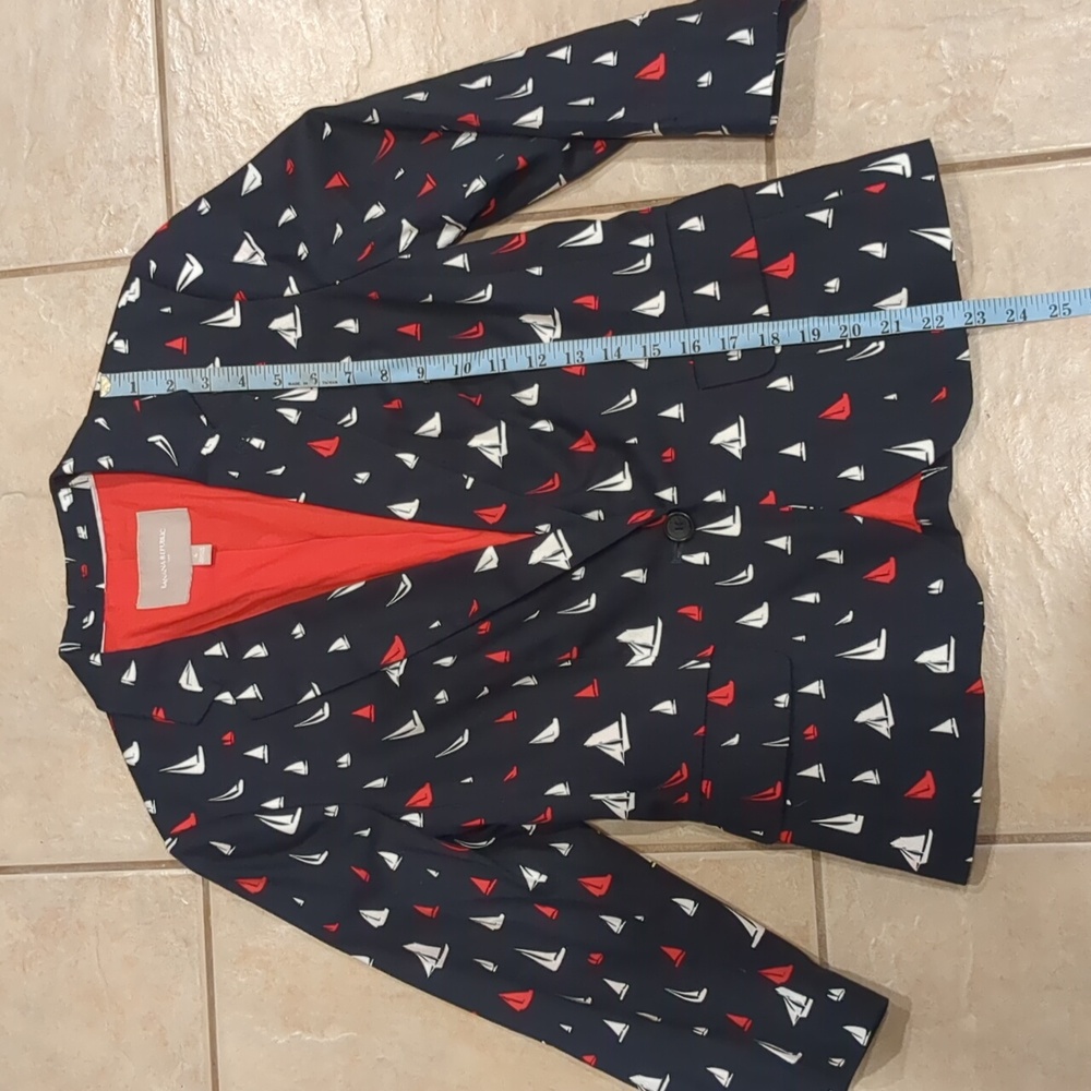 Banana Republic Nautical Sailboat Blazer Size 6 - Picture 3 of 5